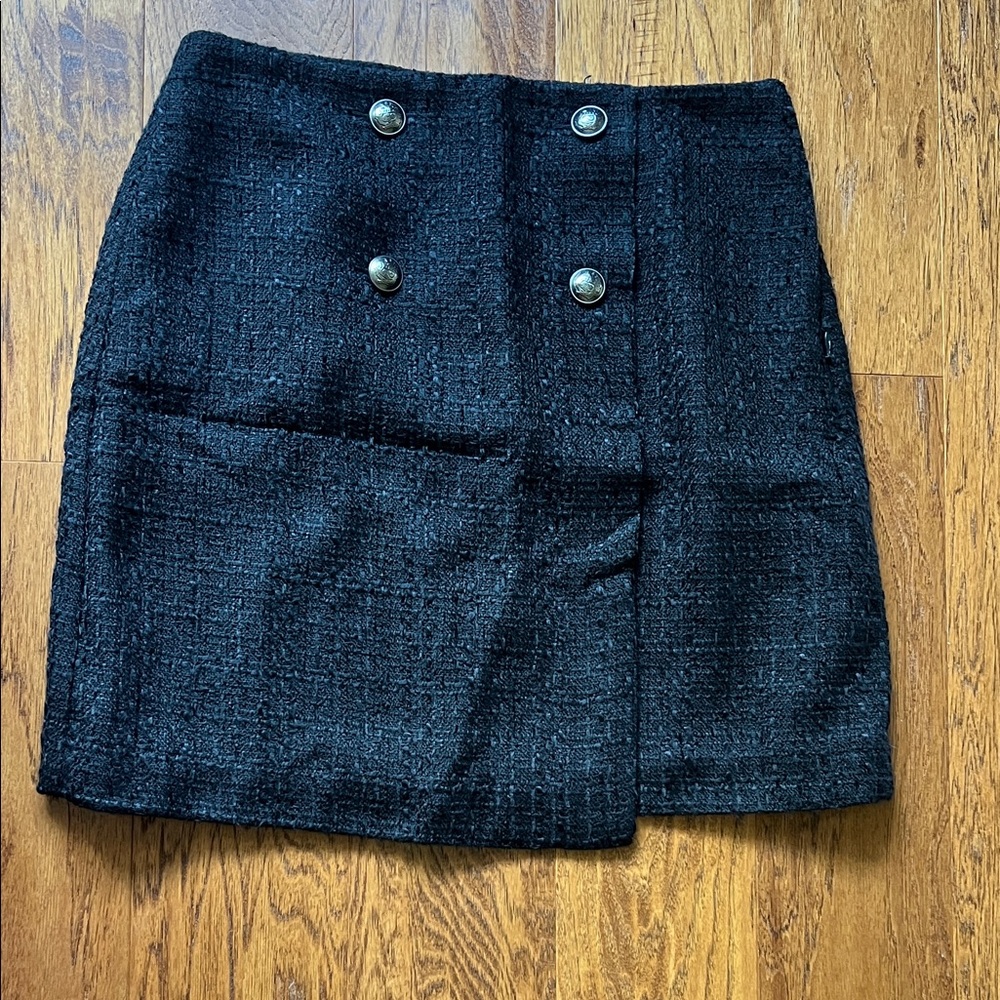 LOFT Textured Black Pencil Skirt